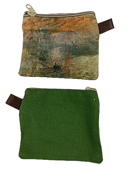 Kleine Münztasche mit Reißverschluss mit Monet Motiven